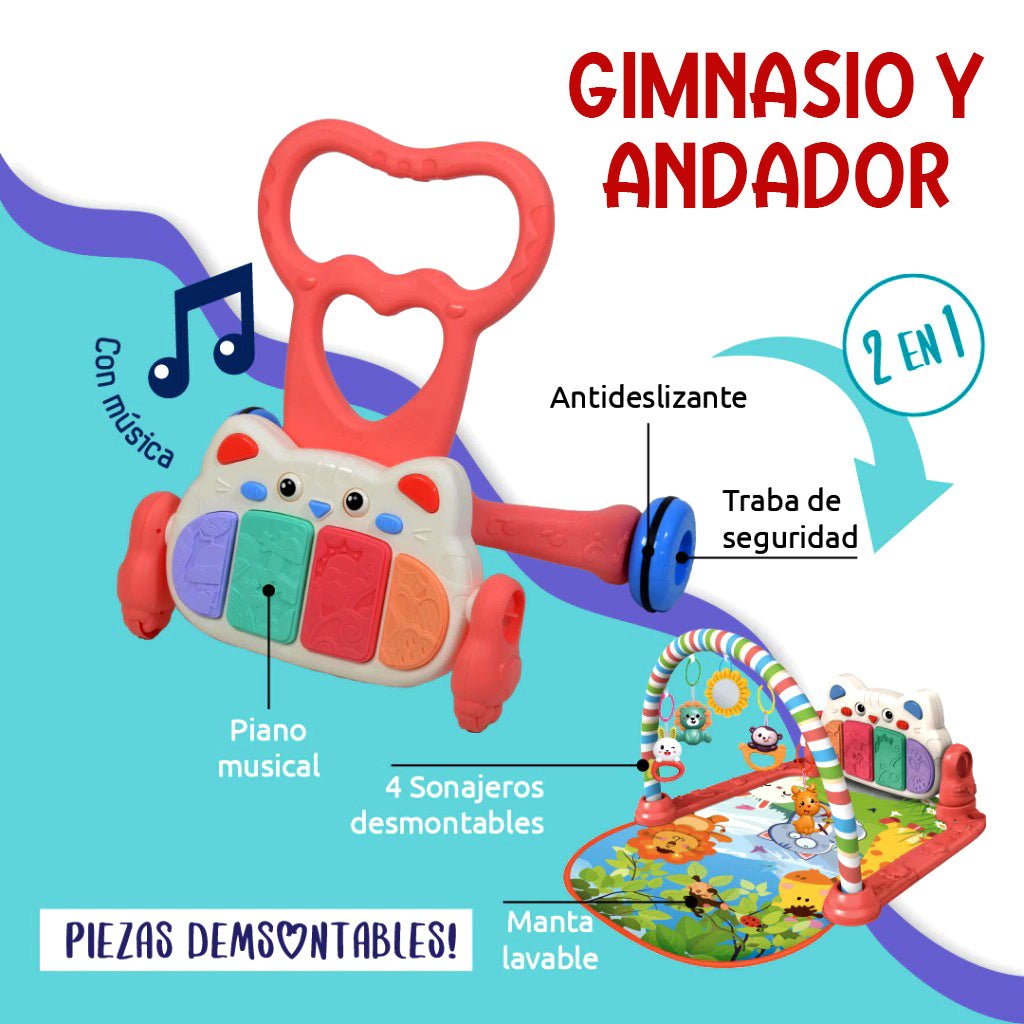 GIMNASIO Y CAMINADOR PARA BEBÉ 2 EN 1