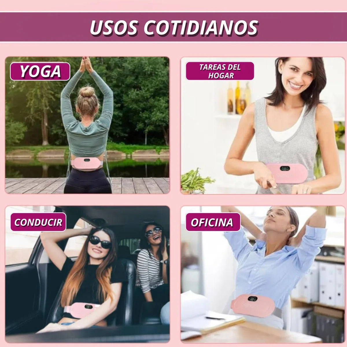 CINTURÓN TÉRMICO PRO PARA CÓLICOS MENSTRUALES PORTÁTIL RECARGABLE