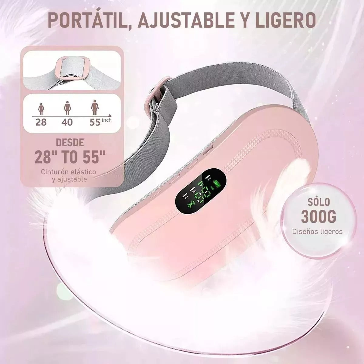 CINTURÓN TÉRMICO PRO PARA CÓLICOS MENSTRUALES PORTÁTIL RECARGABLE
